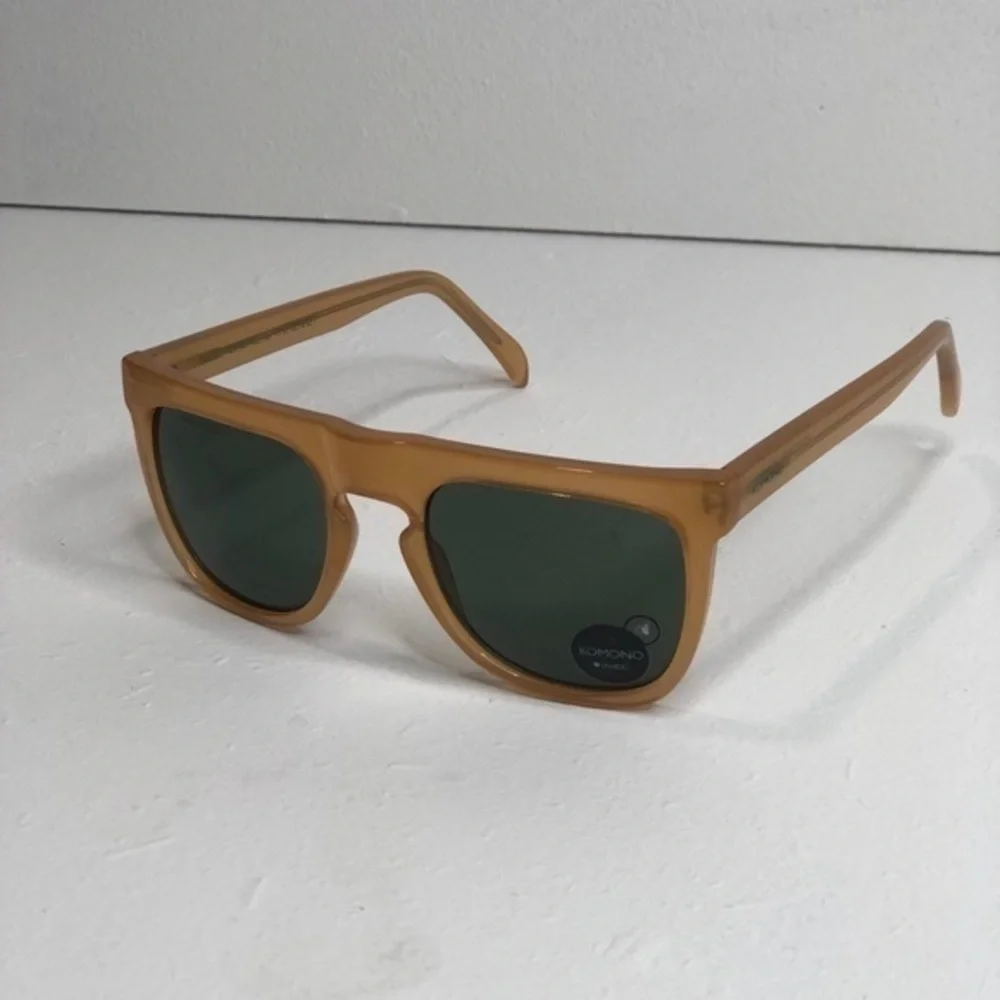 KOMONO Bennet Amber Sunglasses (NEW) Tan Carmel Plastic Frame NIB